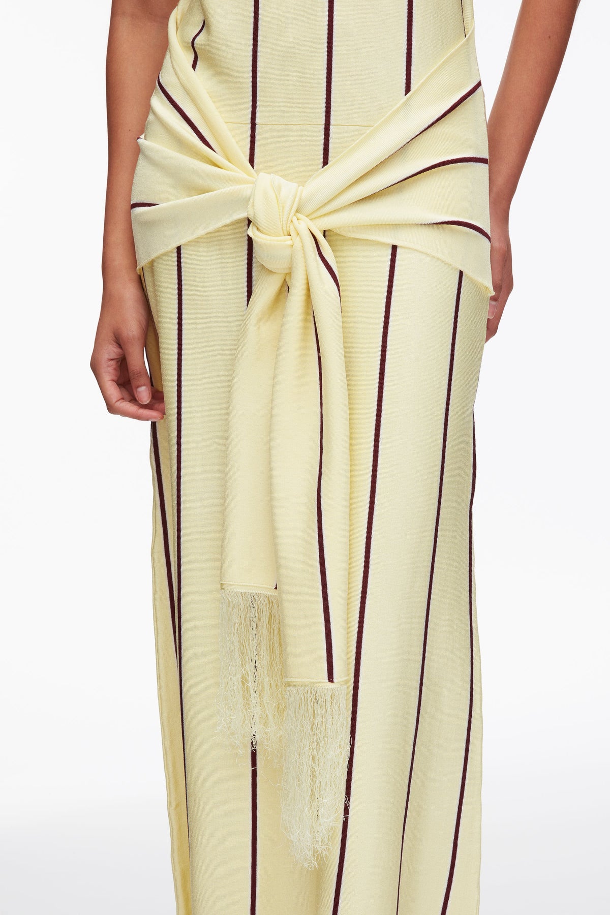 Stripe Midi Dress with Fringe Waist Tie - 3.1 Phillip Lim Best Seller
