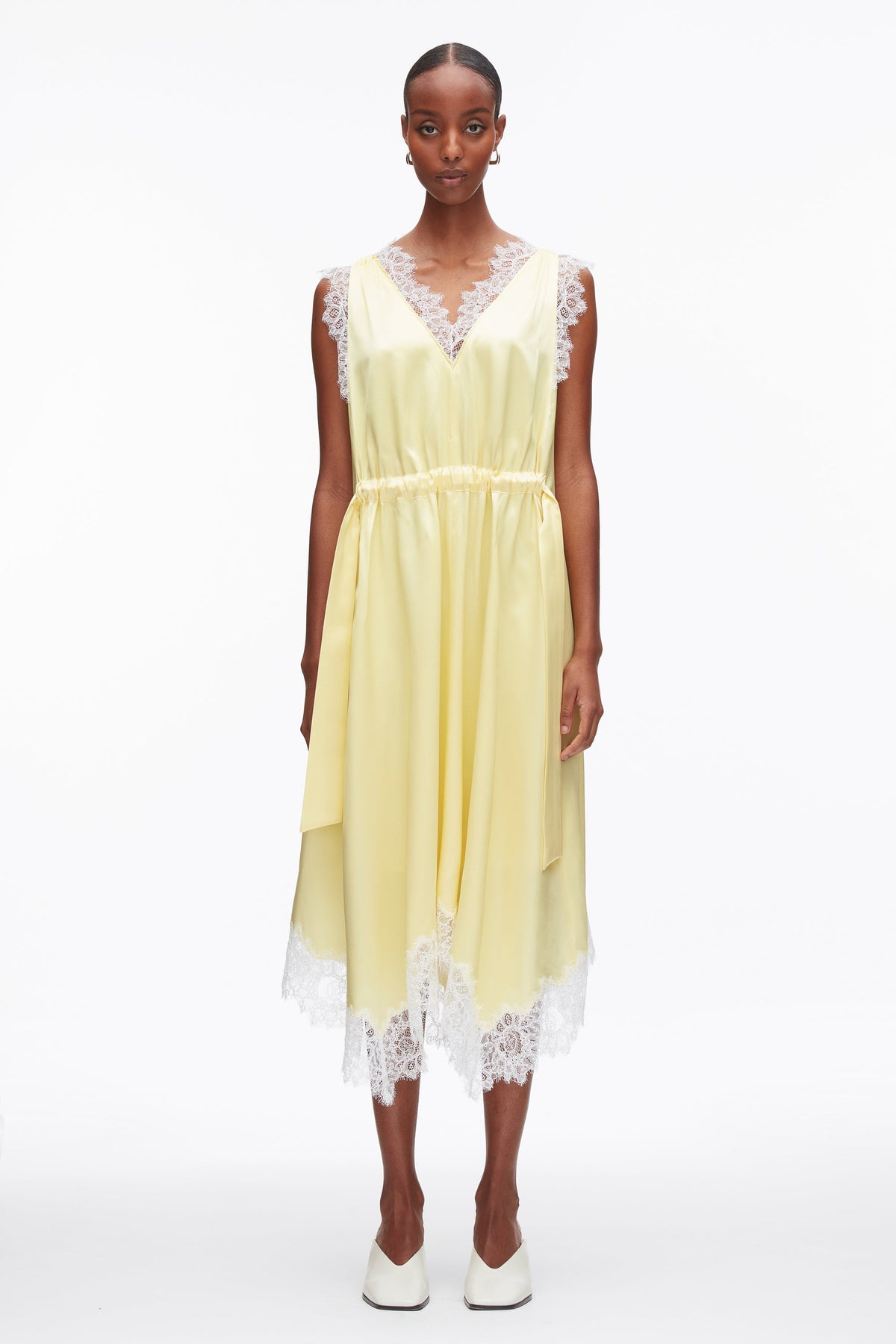V-Neck Midi Dress with Lace Trim - 3.1 Phillip Lim Hot Sale