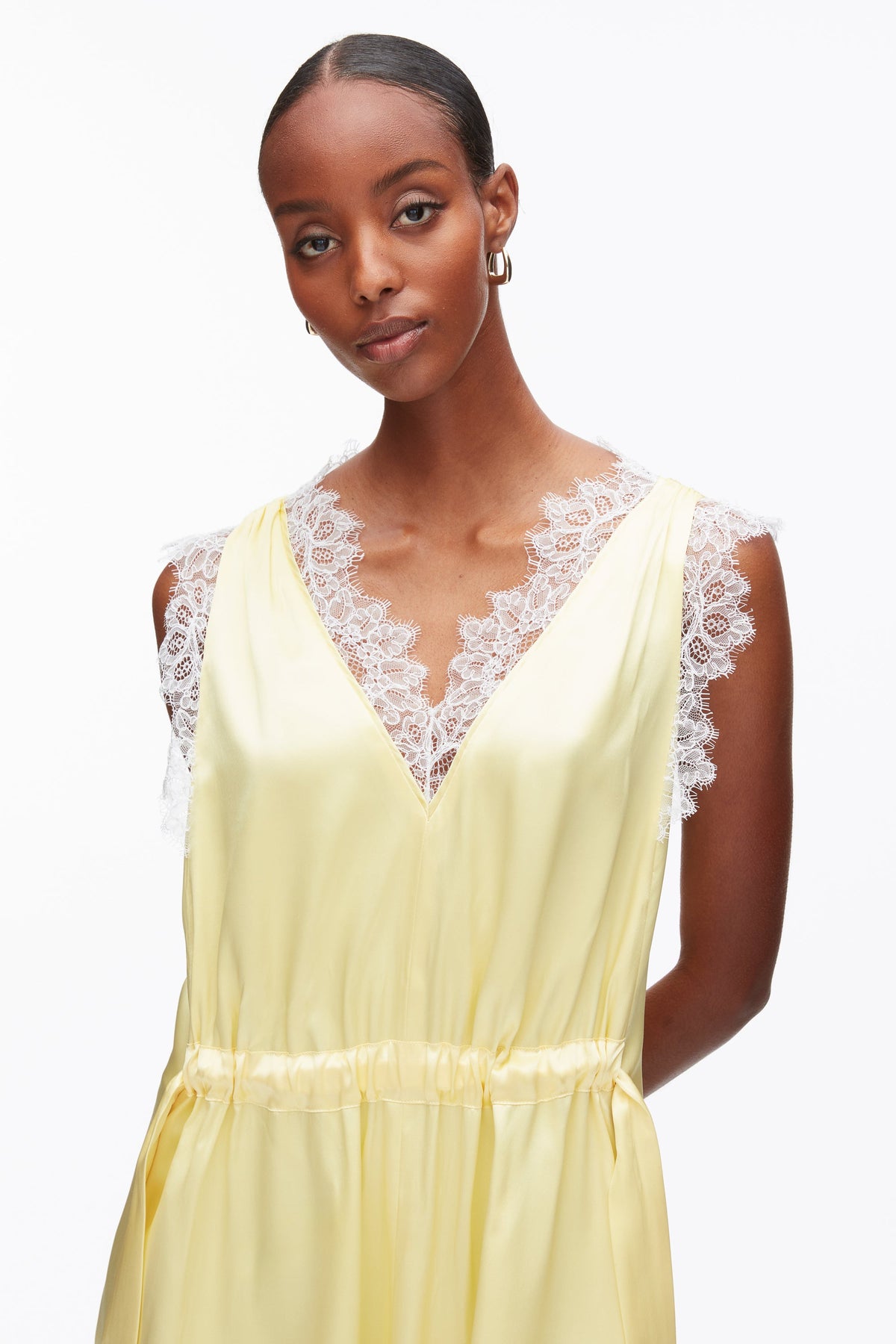 V-Neck Midi Dress with Lace Trim - 3.1 Phillip Lim Hot Sale