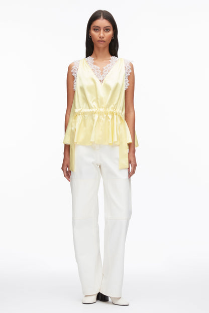 Sleeveless Satin V-Neck with Lace Trim - 3.1 Phillip Lim Featured
