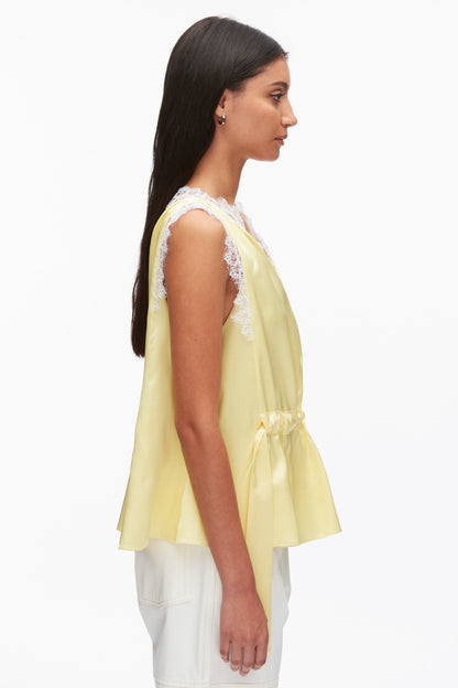 Sleeveless Satin V-Neck with Lace Trim - 3.1 Phillip Lim Featured