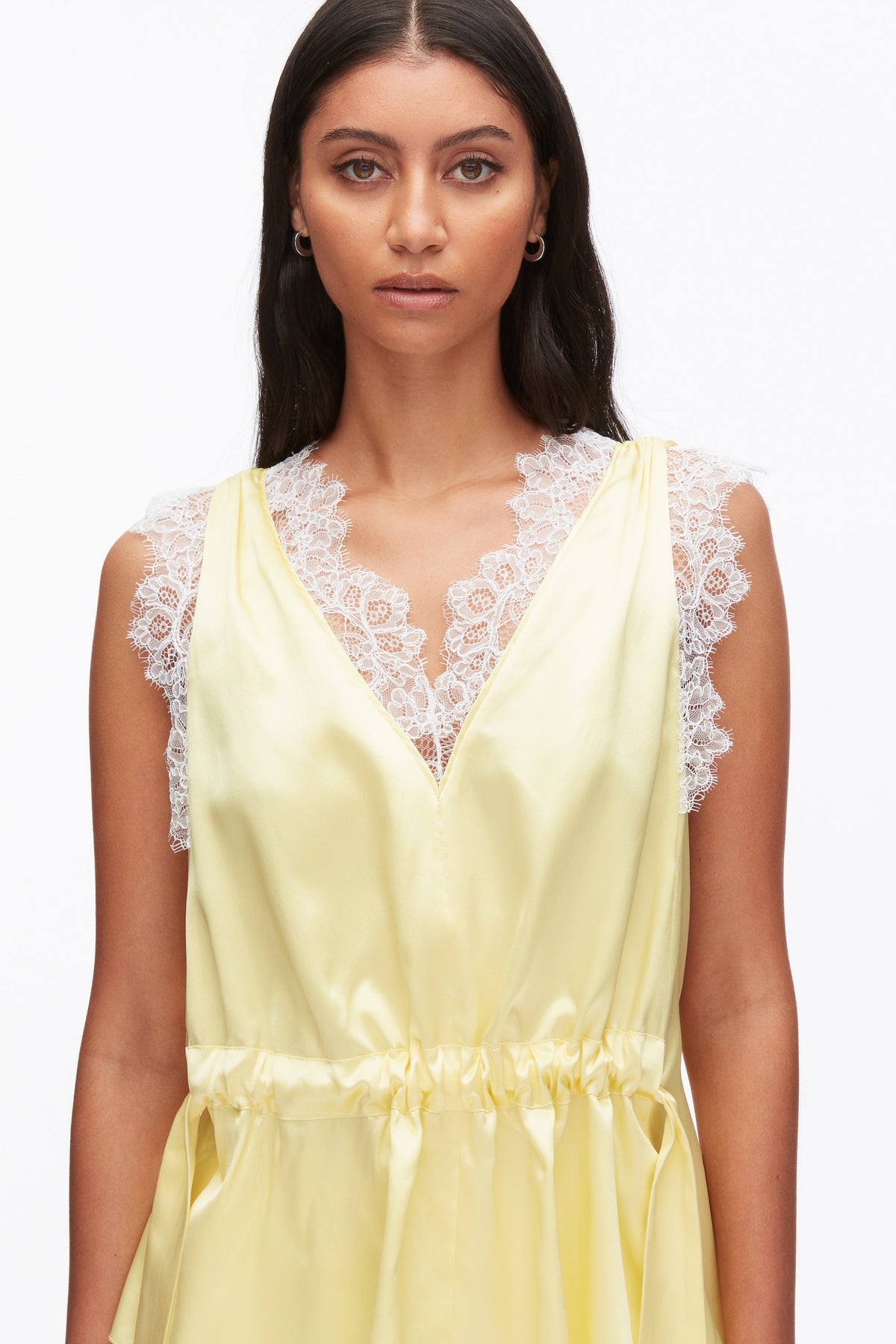 Sleeveless Satin V-Neck with Lace Trim - 3.1 Phillip Lim Featured