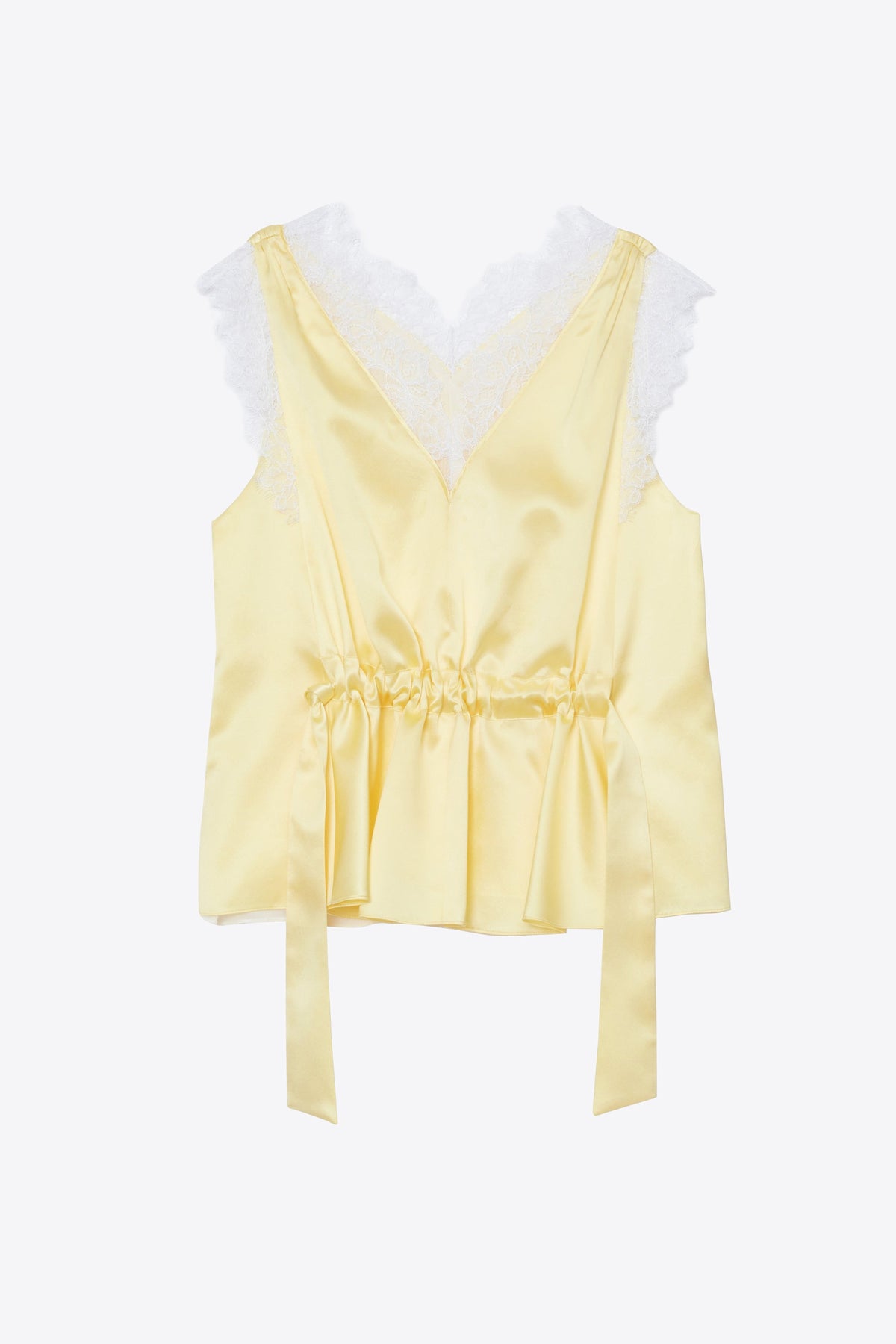 Sleeveless Satin V-Neck with Lace Trim - 3.1 Phillip Lim Featured