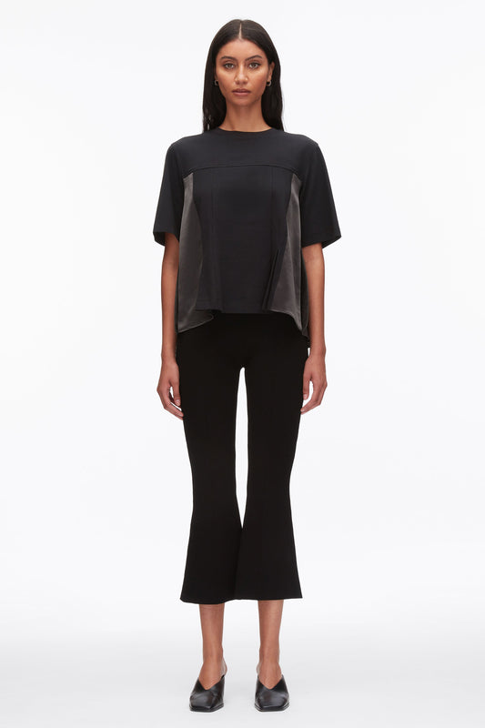 Puff Sleeve Flounce T-Shirt with Satin Panels - 3.1 Phillip Lim Exclusive