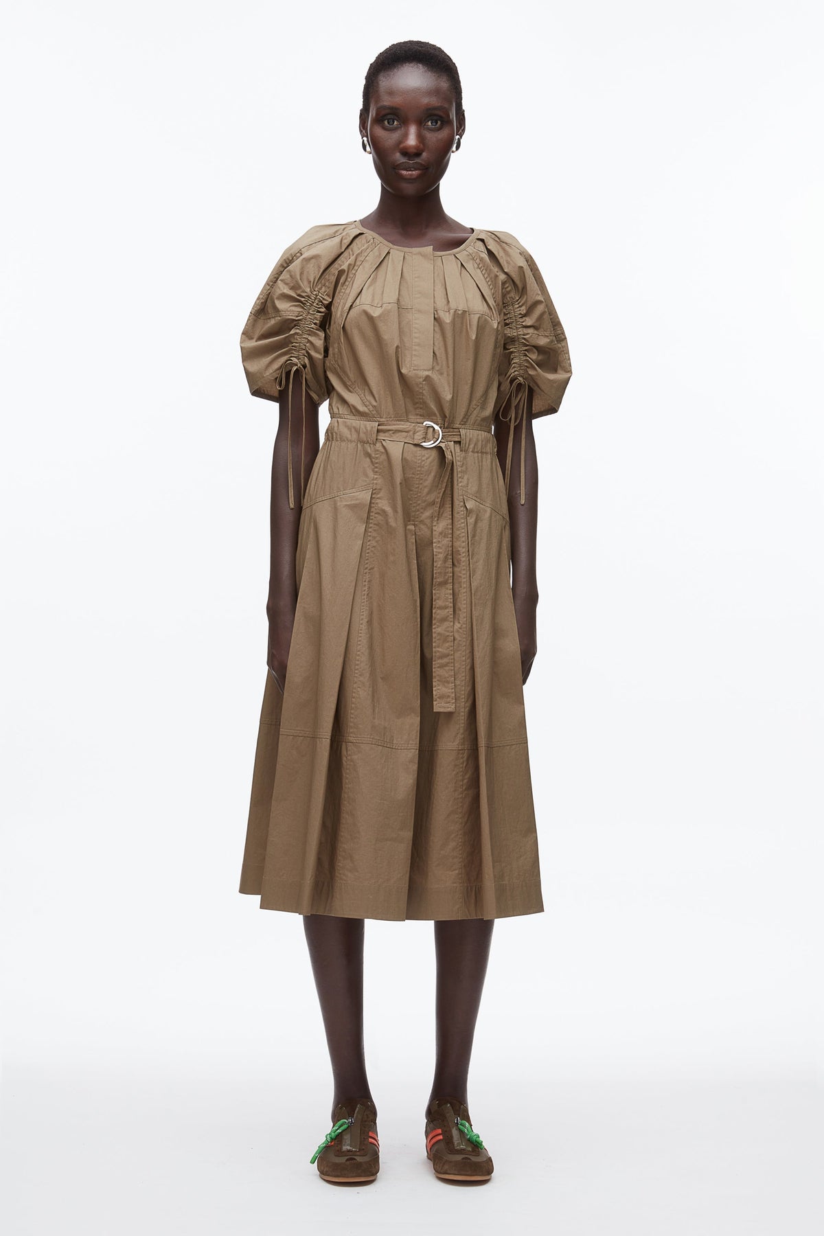 Poplin Ruched Sleeve Midi Dress - 3.1 Phillip Lim Featured