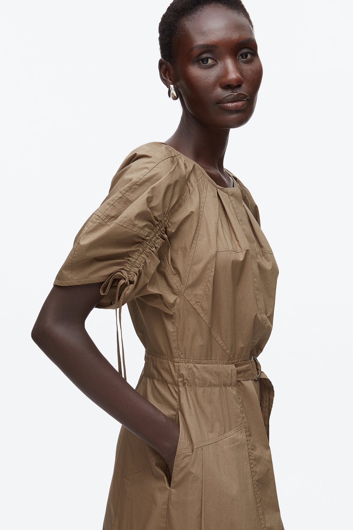 Poplin Ruched Sleeve Midi Dress - 3.1 Phillip Lim Featured