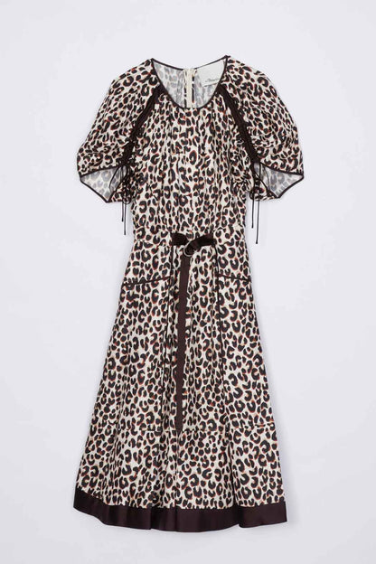 Leopard Ruched Sleeve Midi Dress - 3.1 Phillip Lim Best Seller