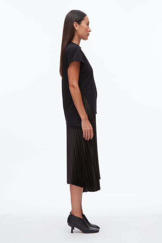 T-Shirt Combo Dress with Pleated Skirt - 3.1 Phillip Lim Signature