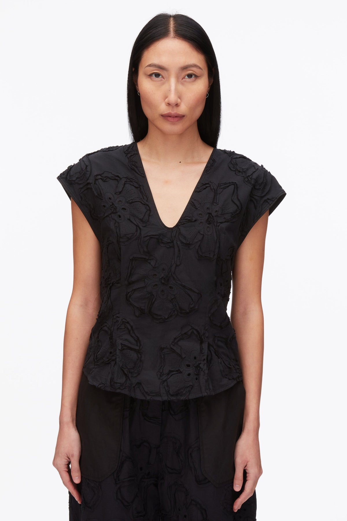 Embroidered Cap Sleeve Top - 3.1 Phillip Lim Signature