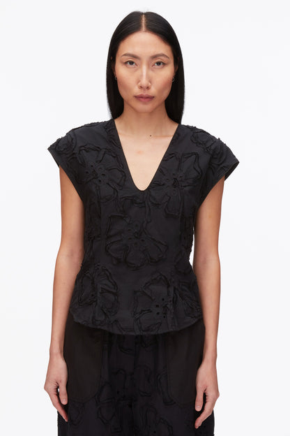 Embroidered Cap Sleeve Top - 3.1 Phillip Lim Signature