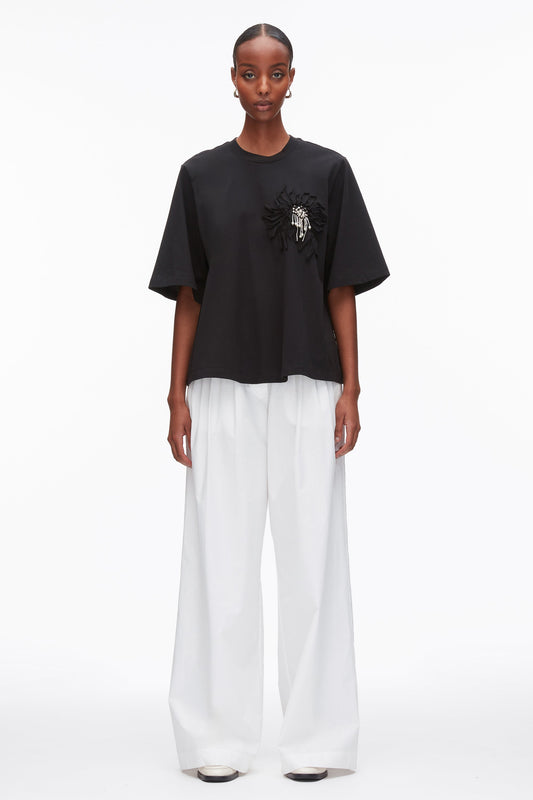 Trapeze T-Shirt with Floral Appliqué - 3.1 Phillip Lim Classic