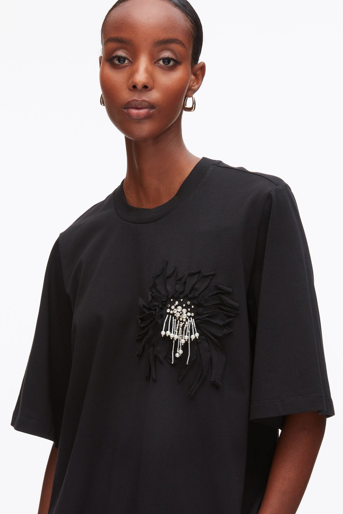 Trapeze T-Shirt with Floral Appliqué - 3.1 Phillip Lim Classic