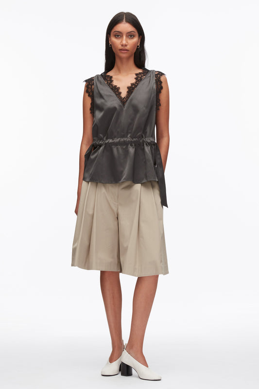 Sleeveless Satin V-Neck with Lace Trim - 3.1 Phillip Lim Top Pick