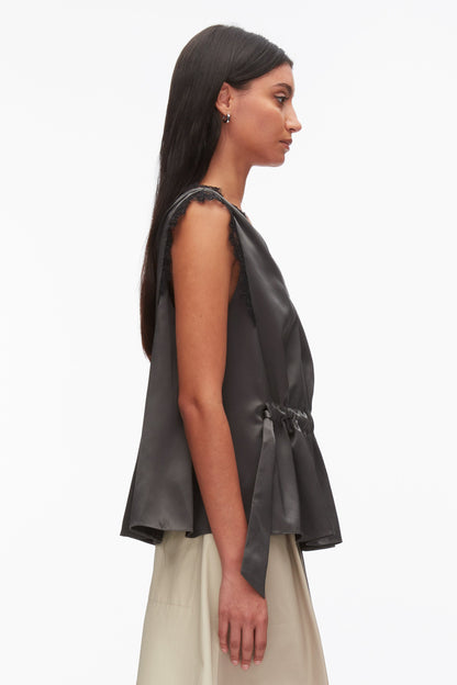 Sleeveless Satin V-Neck with Lace Trim - 3.1 Phillip Lim Top Pick