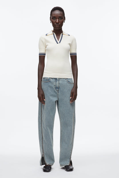 Textured Rib Fitted Polo - 3.1 Phillip Lim New