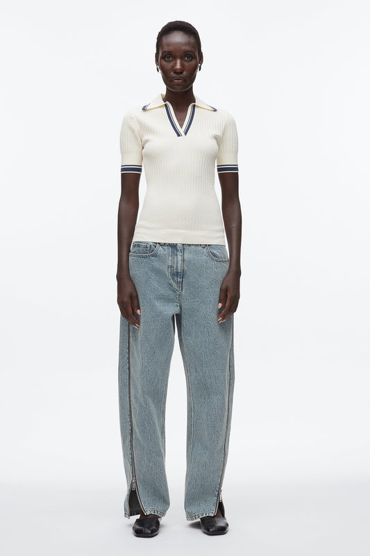 Textured Rib Fitted Polo - 3.1 Phillip Lim New