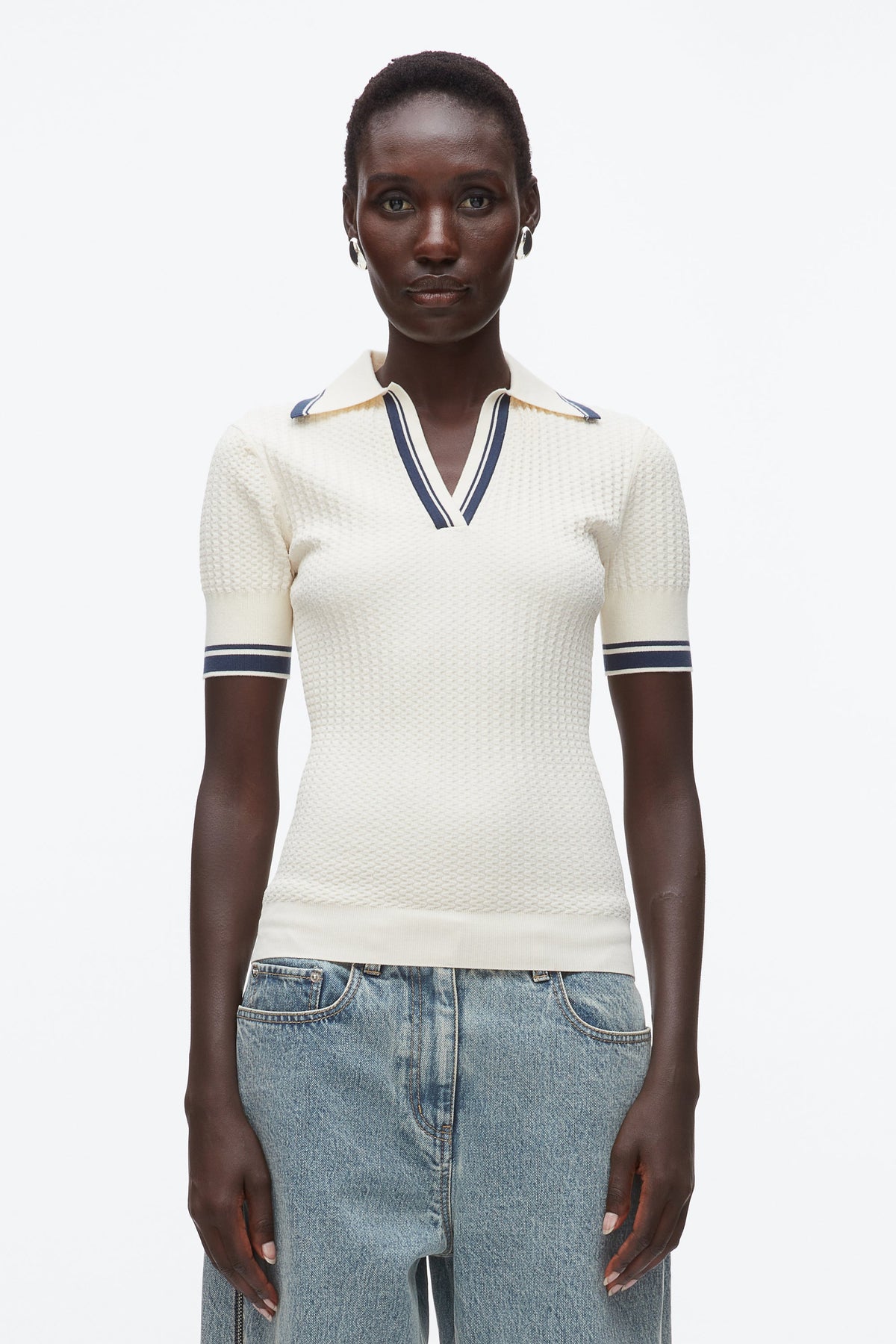 Textured Rib Fitted Polo - 3.1 Phillip Lim New