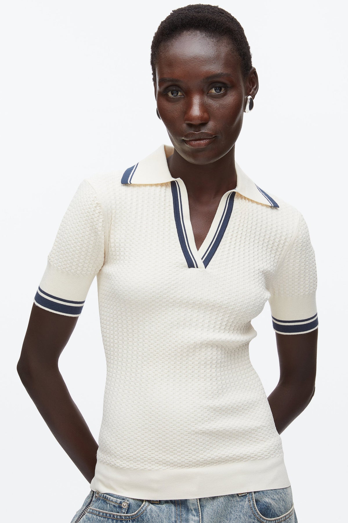 Textured Rib Fitted Polo - 3.1 Phillip Lim New