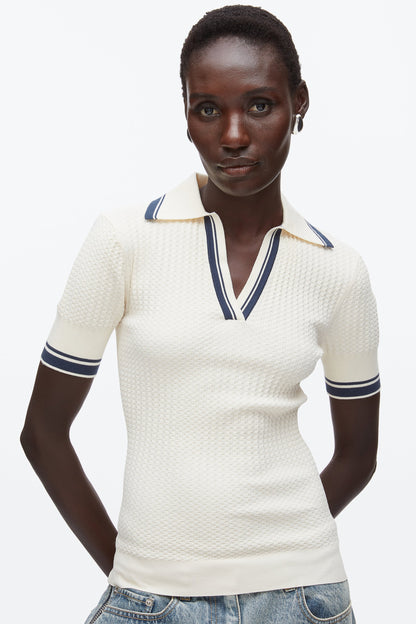 Textured Rib Fitted Polo - 3.1 Phillip Lim New