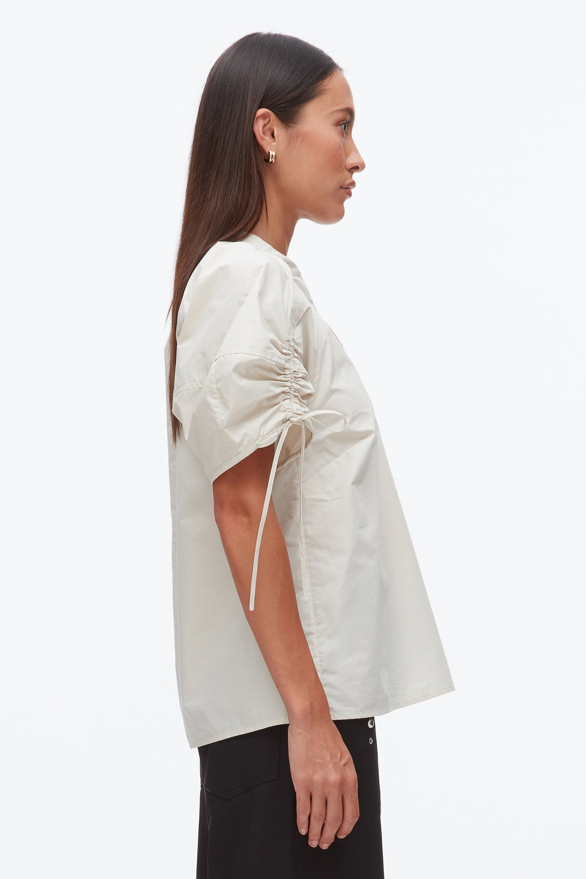 Ruched Sleeve V-Neck Top - 3.1 Phillip Lim Smart Buy