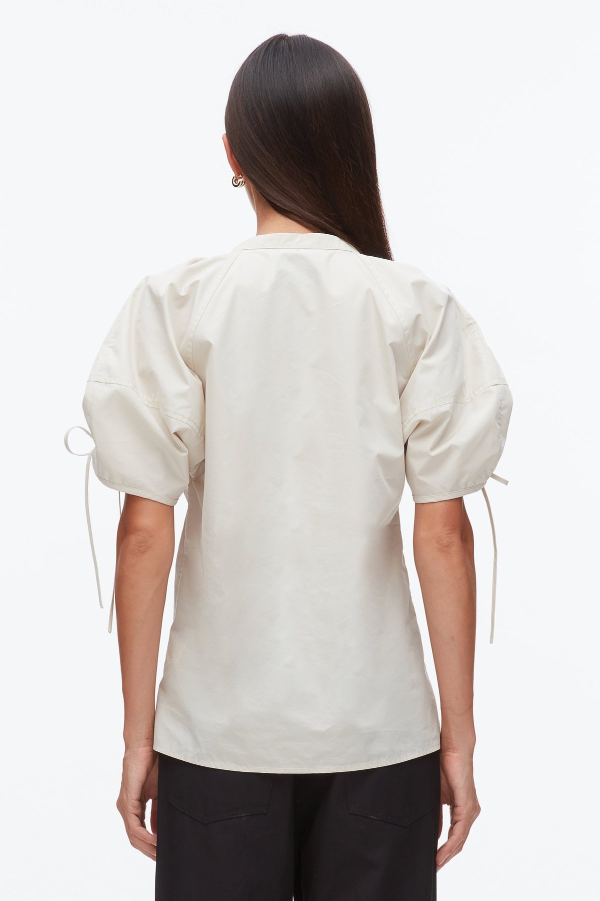 Ruched Sleeve V-Neck Top - 3.1 Phillip Lim Smart Buy