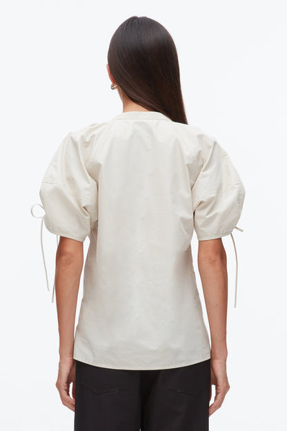 Ruched Sleeve V-Neck Top - 3.1 Phillip Lim Smart Buy