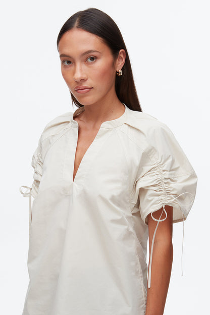Ruched Sleeve V-Neck Top - 3.1 Phillip Lim Smart Buy