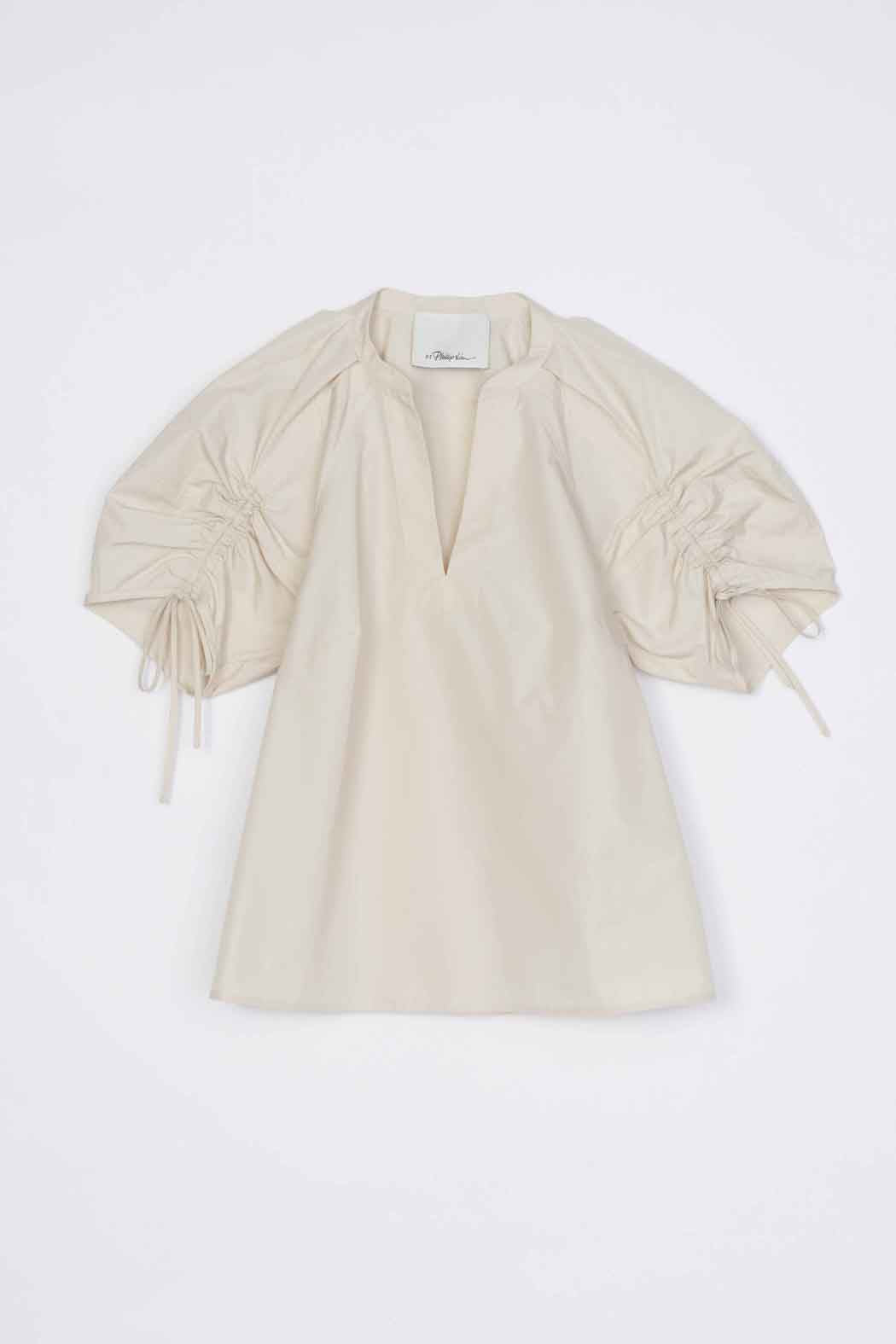 Ruched Sleeve V-Neck Top - 3.1 Phillip Lim Smart Buy