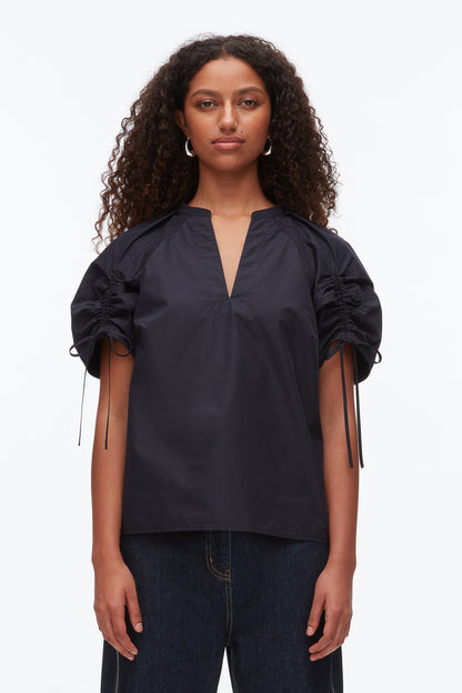 Ruched Sleeve V-Neck Top - 3.1 Phillip Lim New