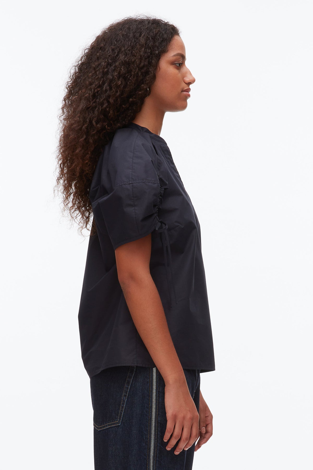 Ruched Sleeve V-Neck Top - 3.1 Phillip Lim New