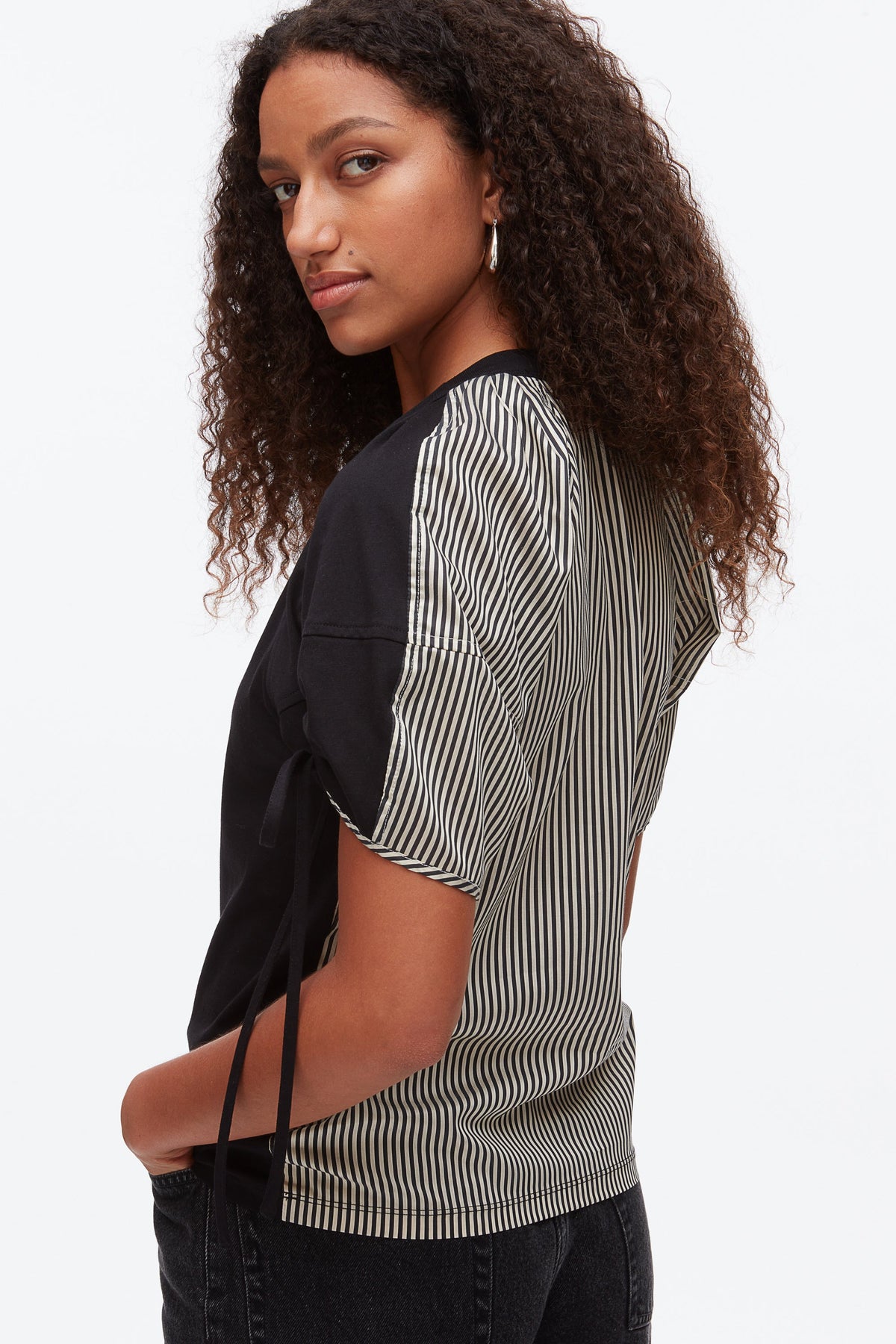 Ruched T-Shirt with Poplin Back - 3.1 Phillip Lim Customer Favorite
