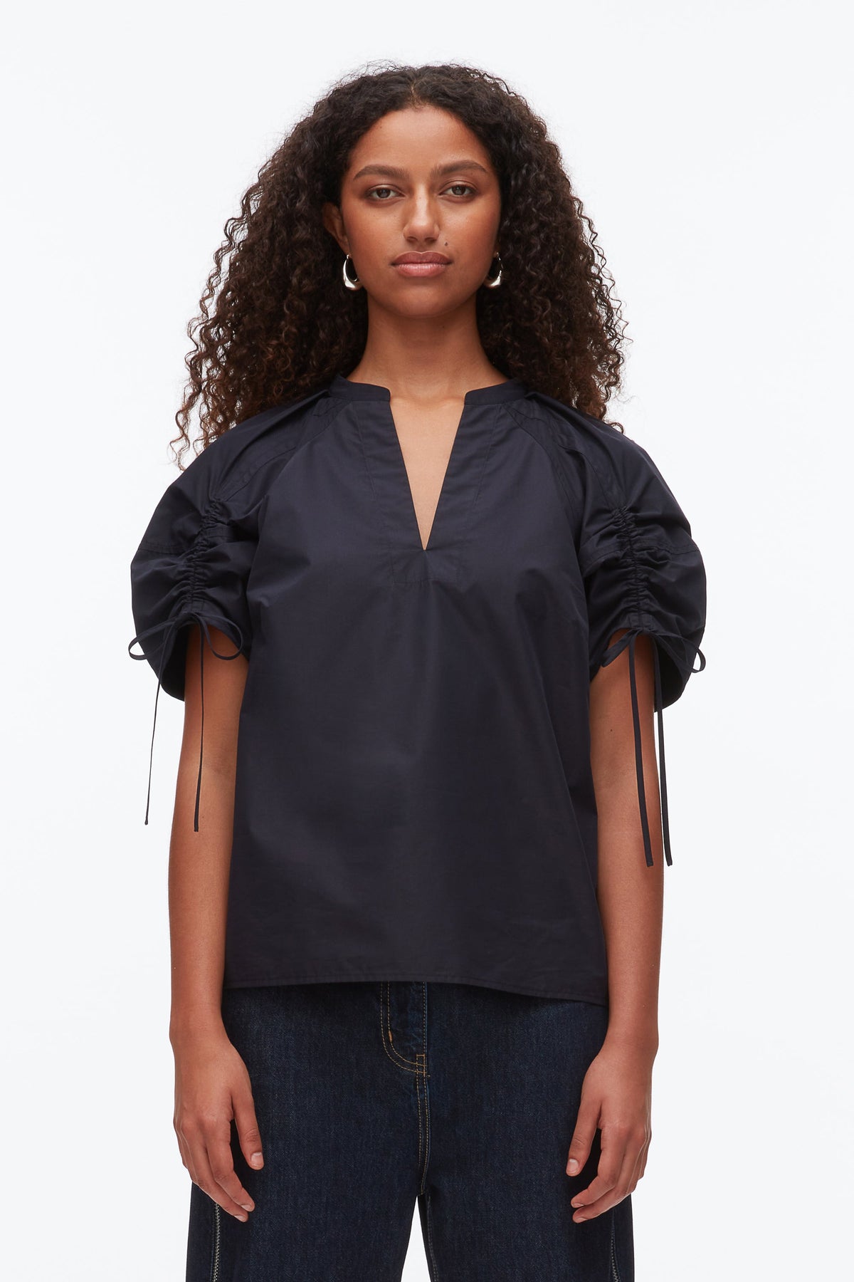 Ruched Sleeve V-Neck Top - 3.1 Phillip Lim Special Offer