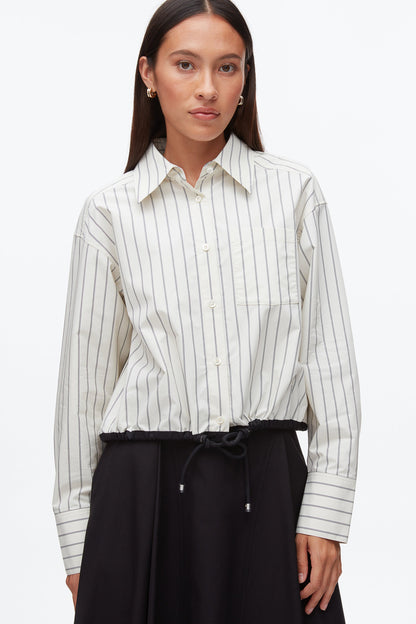 Drawcord Hem Stripe Shirt - 3.1 Phillip Lim Smart Buy