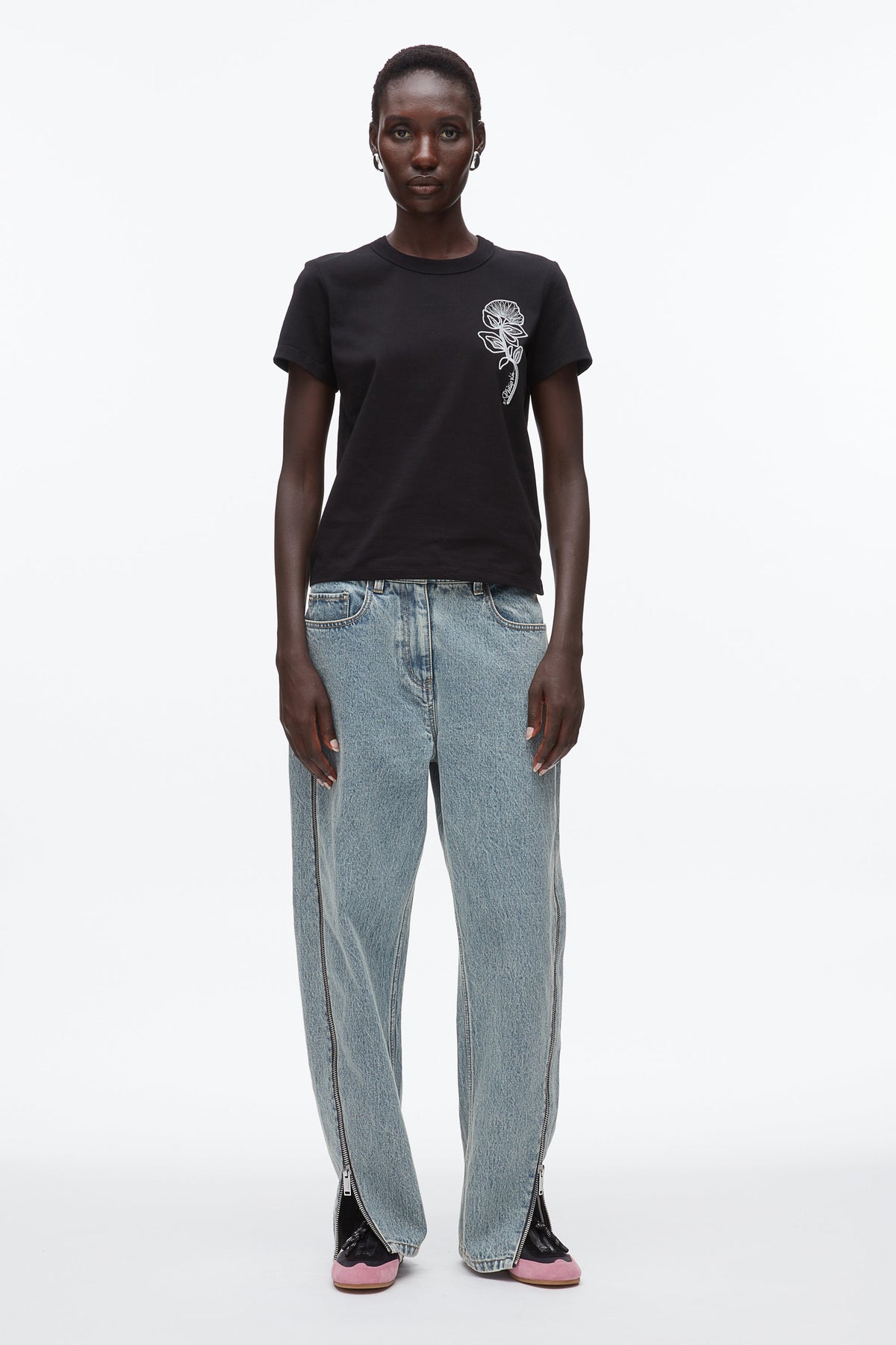 Flower Embroidery Merch Tee - 3.1 Phillip Lim Recommended