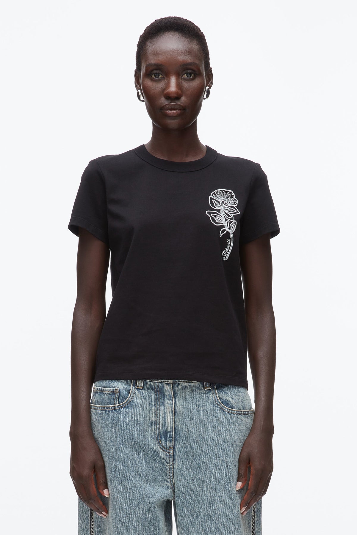 Flower Embroidery Merch Tee - 3.1 Phillip Lim Recommended