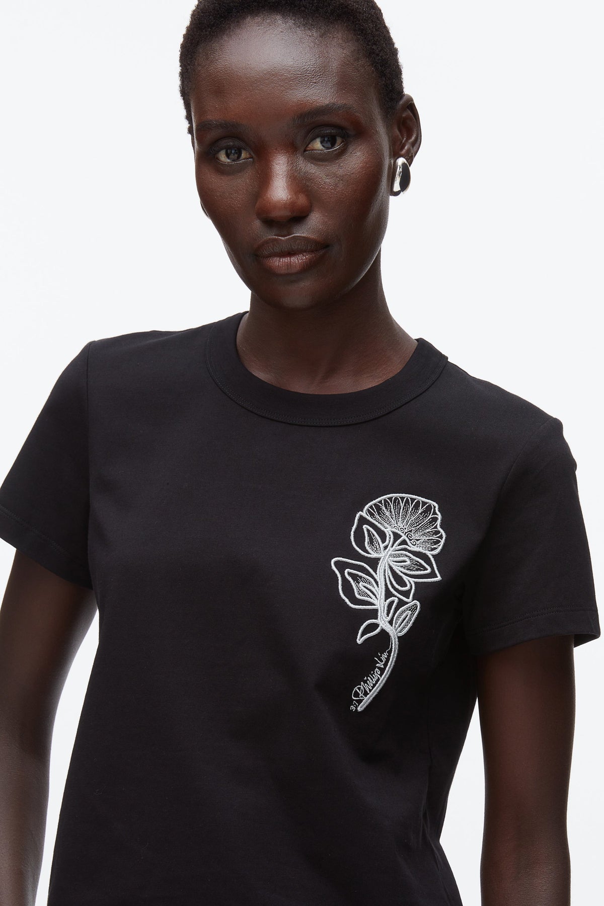 Flower Embroidery Merch Tee - 3.1 Phillip Lim Recommended