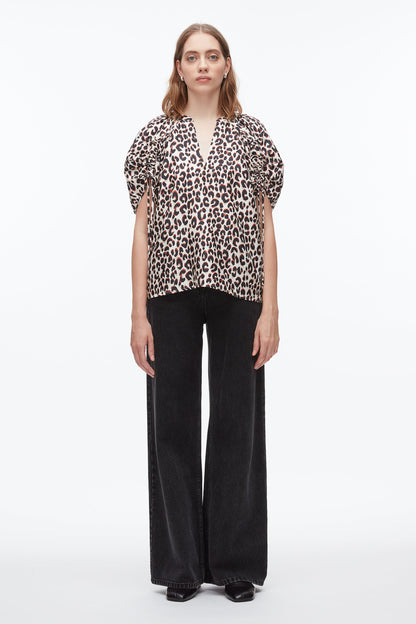 Leopard Ruched Sleeve Top - 3.1 Phillip Lim Best Price
