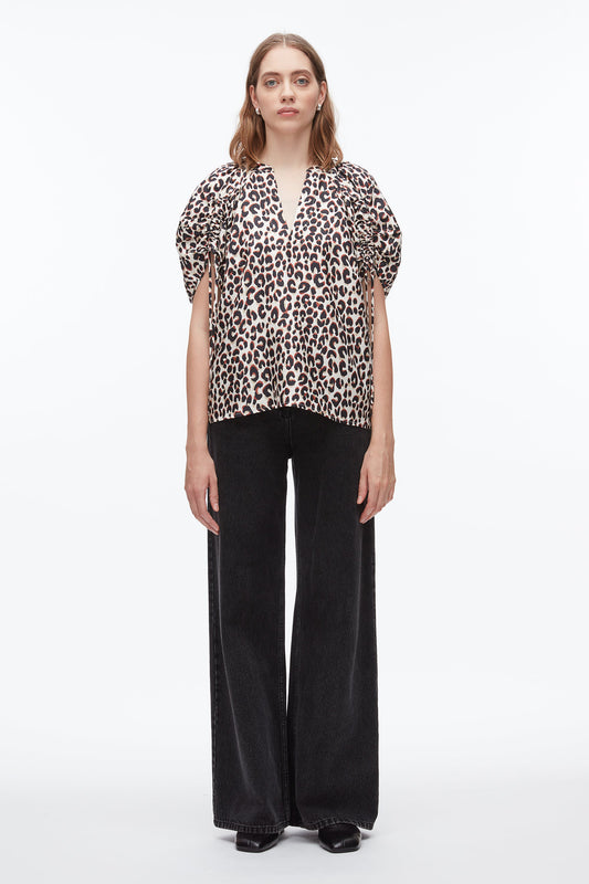 Leopard Ruched Sleeve Top - 3.1 Phillip Lim Best Price