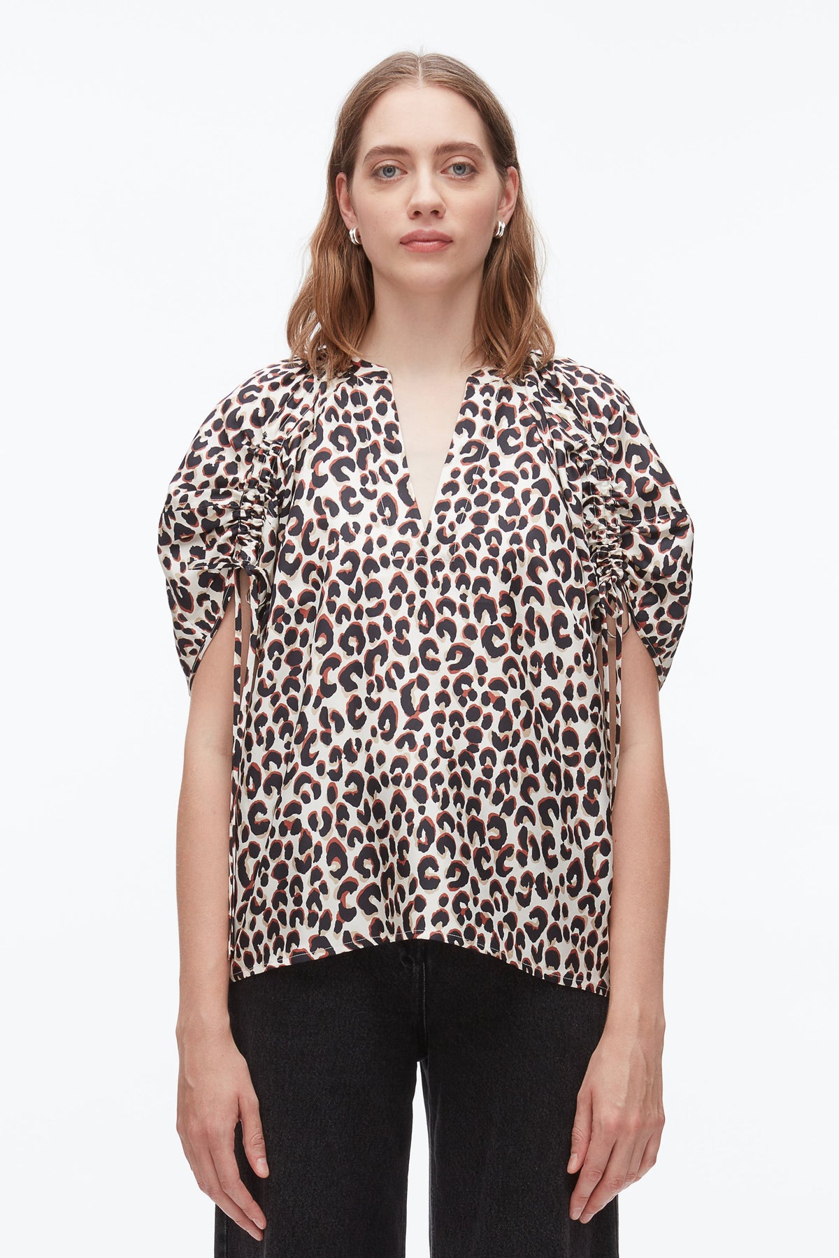 Leopard Ruched Sleeve Top - 3.1 Phillip Lim Best Price