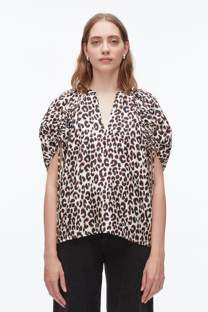 Leopard Ruched Sleeve Top - 3.1 Phillip Lim Best Price
