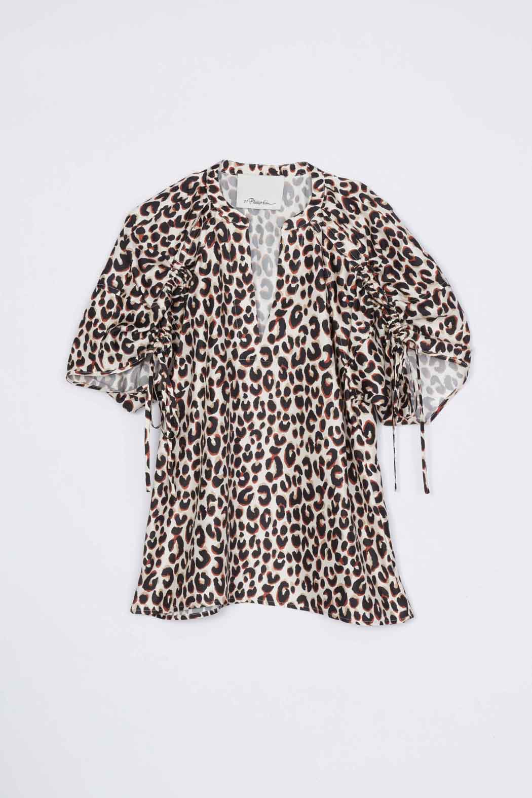 Leopard Ruched Sleeve Top - 3.1 Phillip Lim Best Price