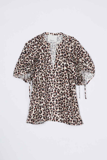 Leopard Ruched Sleeve Top - 3.1 Phillip Lim Best Price