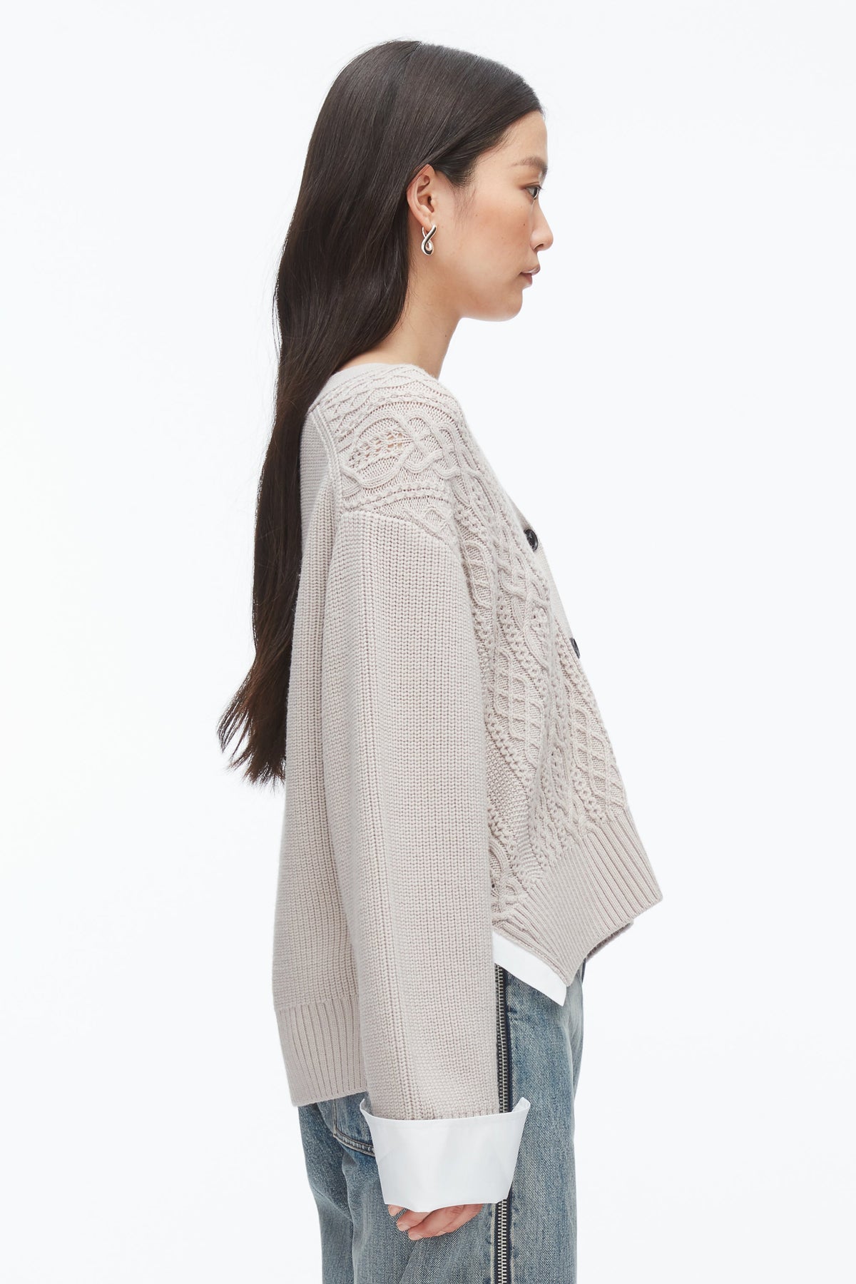 Cable Mix Boyfriend Cardigan - 3.1 Phillip Lim Hot Sale