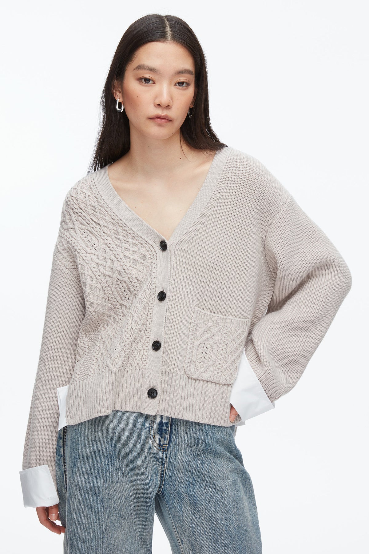 Cable Mix Boyfriend Cardigan - 3.1 Phillip Lim Hot Sale