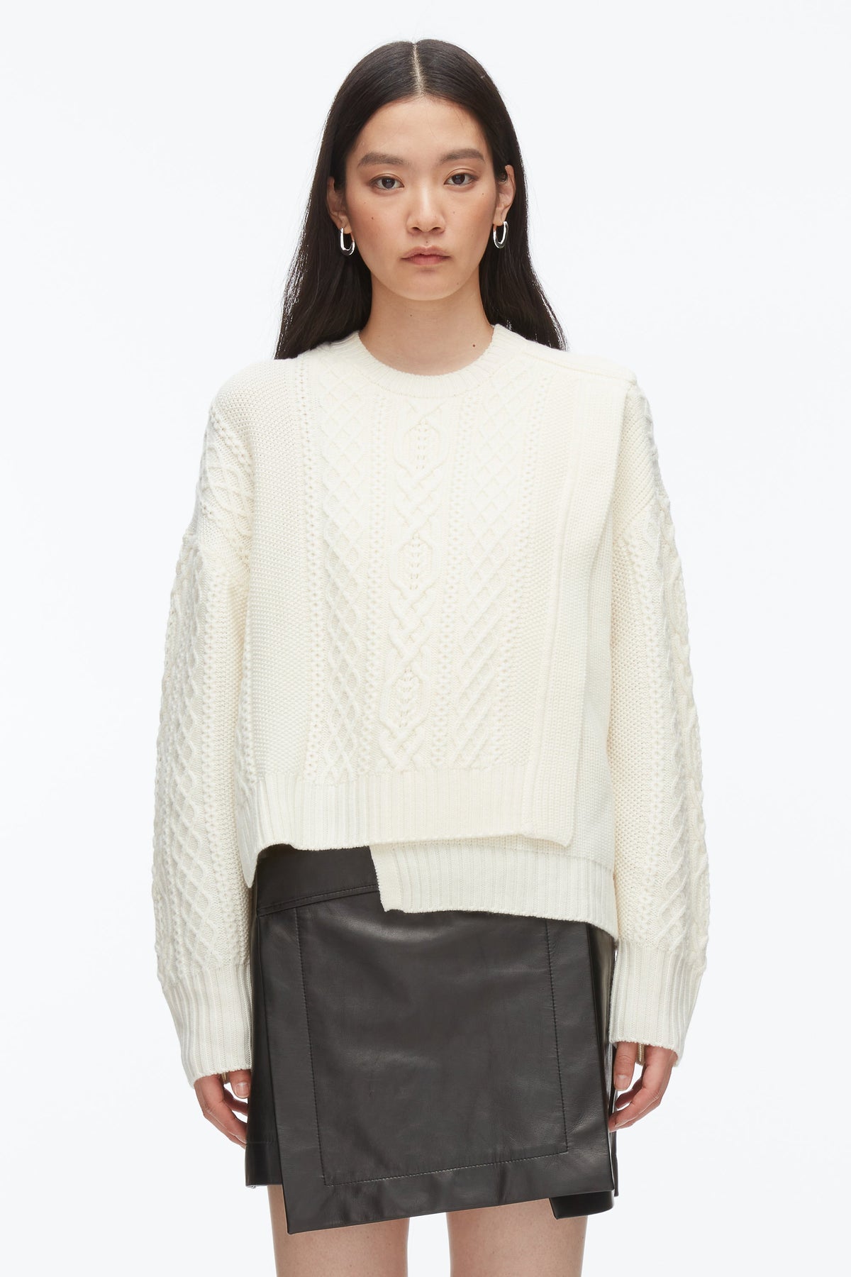 Cable Mix Double Layer Crewneck - 3.1 Phillip Lim Everyday