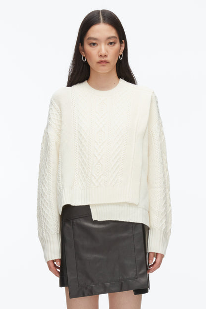 Cable Mix Double Layer Crewneck - 3.1 Phillip Lim Everyday