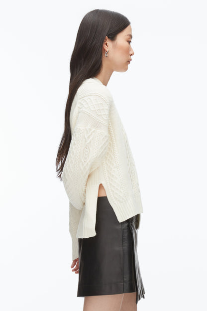 Cable Mix Double Layer Crewneck - 3.1 Phillip Lim Everyday