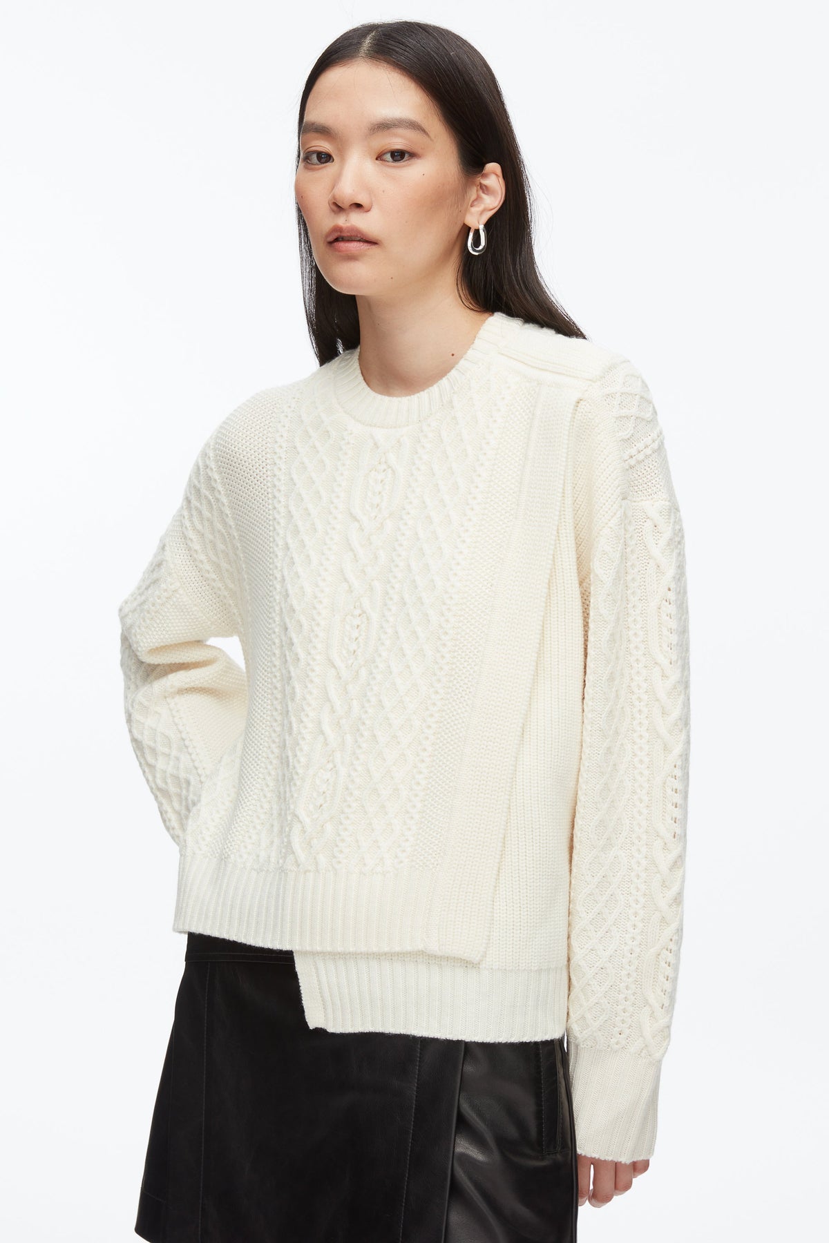 Cable Mix Double Layer Crewneck - 3.1 Phillip Lim Everyday