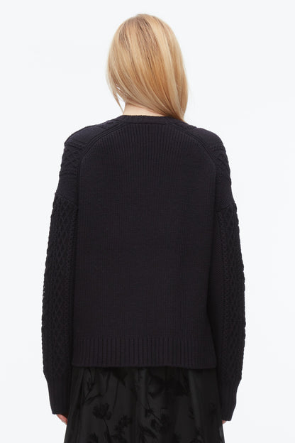 Cable Mix Double Layer Crewneck - 3.1 Phillip Lim Hot Sale