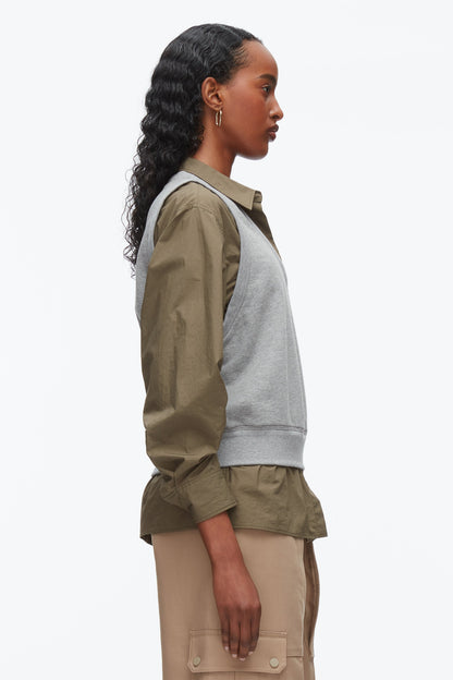 Layered Vest Ruched Sleeve Shirt - 3.1 Phillip Lim New